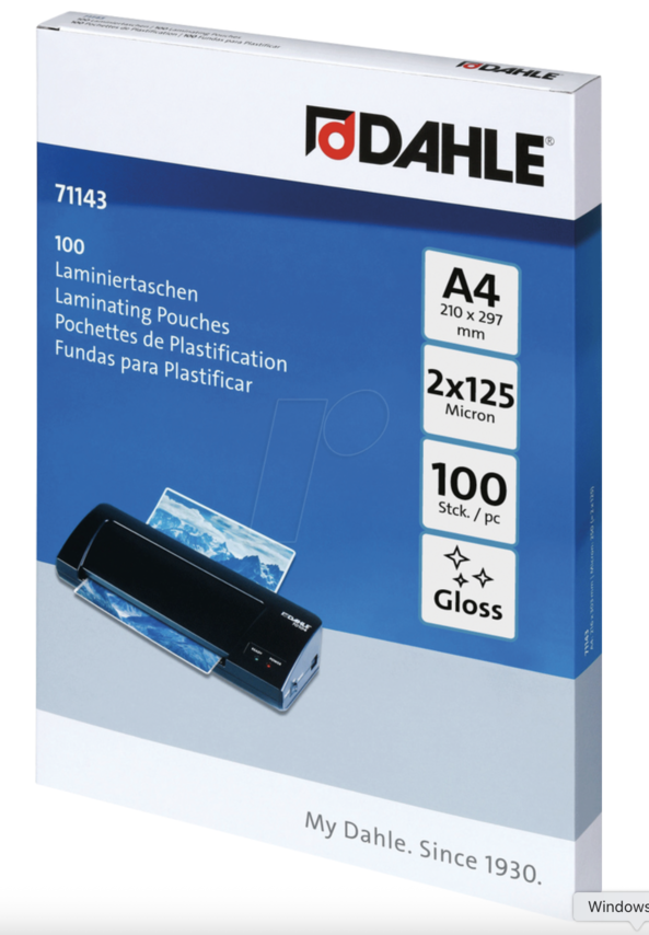 Плівка для ламінування DAHLE A4